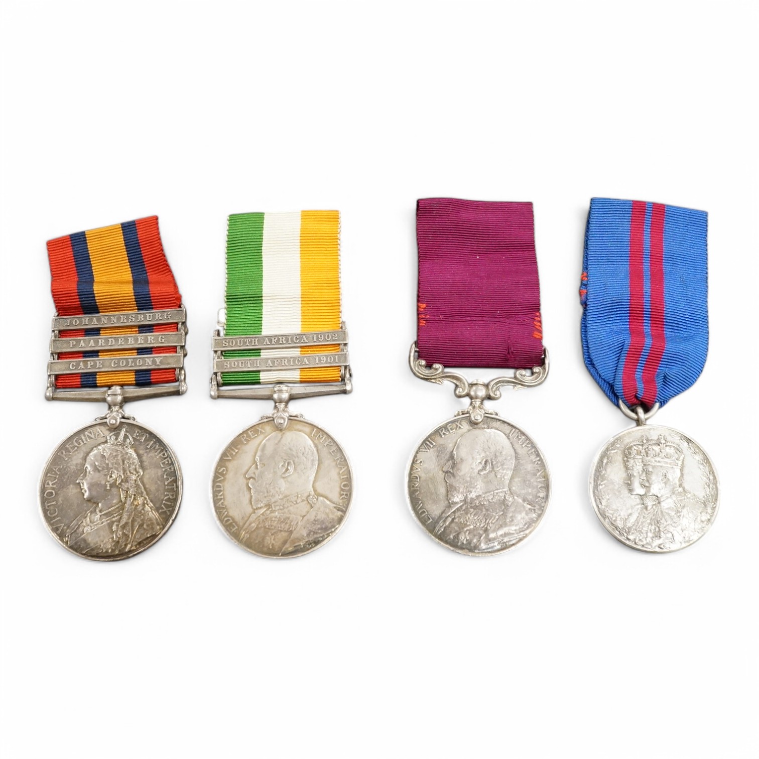 A QSA four medal group awarded to W. Lepper, Lincolnshire Regt., comprising